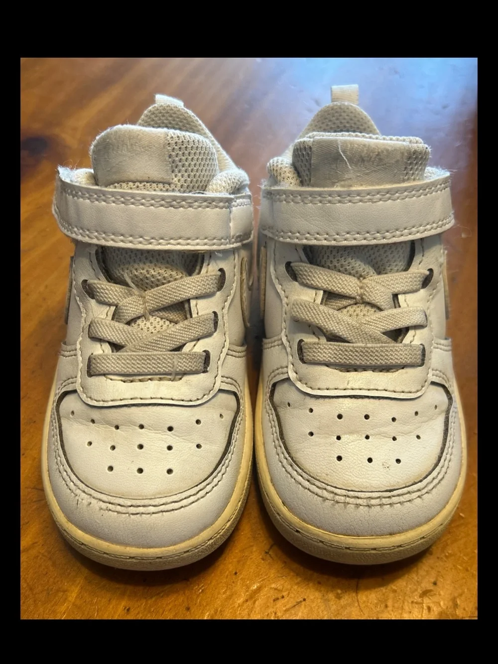 Nike Force One Toddle 7c White Tennis Shoes Lace Easy On